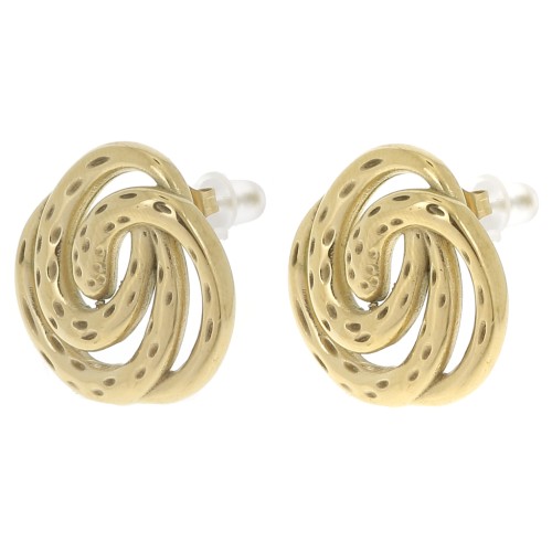 Clous d'oreille spirale 20 mm - Acier inoxydable 304L Doré x2