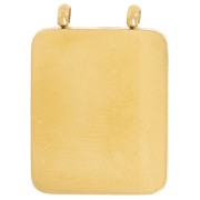 Pendentif rectangle martelé 19x14 mm avec nacre et CZ - Acier inox 304L Doré x1