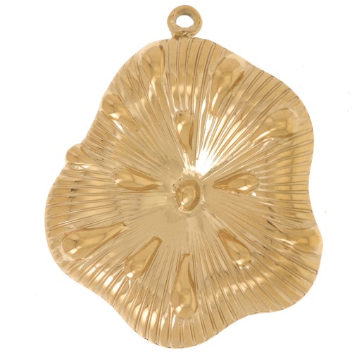 Pendentif fleur 34x28.5 mm - Acier inoxydable 304L Doré x1