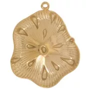 Pendentif fleur 34x28.5 mm - Acier inoxydable 304L Doré x1