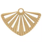 Pendentif éventail ajouré 17x25 mm - Acier inoxydable 304L Doré x1