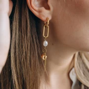 Intercalaire rectangle arrondi 22x10 mm - Acier inoxydable 304L Doré x1