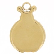 Breloque coccinelle 14x10 mm oxydes de zirconium - Acier inoxydable 304L Doré - Orange x1