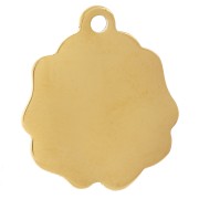 Pendentif fleur Rose 21x18 mm - Acier inoxydable 304L Doré x1