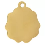 Pendentif fleur Rose 21x18 mm - Acier inoxydable 304L Doré x1