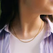 Tour de cou maille Venitienne 2 mm - Acier inoxydable 304L Doré x44cm