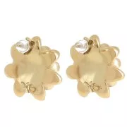 Clous d'oreilles fleur 20 mm - Acier inoxydable 304L Doré x2
