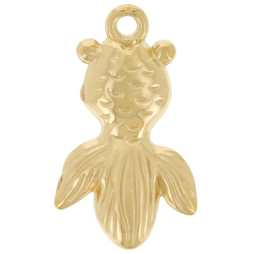 Pendentif carpe koï 25x15 mm - Acier inoxydable 304L Doré x1