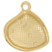 Pendentif coquillage 22x20 mm cabochons imitation nacre - Acier inox 304L Doré x1