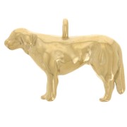 Breloque chien Golden 13x20 mm - Acier inoxydable 304L Doré x1|raw }}