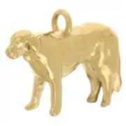 Breloque chien Golden 13x20 mm - Acier inoxydable 304L Doré x1