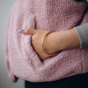 Bracelet jonc torsadé 63.5 mm - Acier inoxydable 304L Doré x1