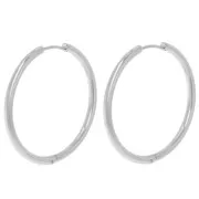 Créoles rondes 35 mm - Fil 2.5 mm - Acier inoxydable 304L x2