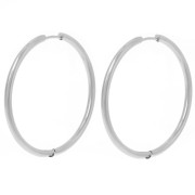 Créoles rondes 40 mm - Fil 2.5 mm - Acier inoxydable 304L x2|raw }}