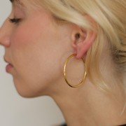 Créoles rondes 40 mm - Fil 2.5 mm - Acier inoxydable 304L x2