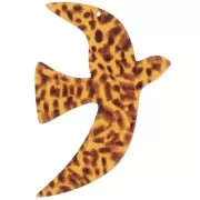 Pendentif oiseau en acétate 49x36 mm exclu Perles&Co - Terrazzo Marron - Noir x1