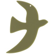 Pendentif oiseau en acrylique 49x36 mm exclu Perles&Co - Kaki x1|raw }}