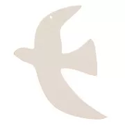 Pendentif oiseau en acetate translucide 49x36 mm exclu Perles&Co - Orange x1