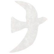 Pendentif oiseau en acrylique 49x36 mm exclu Perles&Co - Blanc nacré x1|raw }}