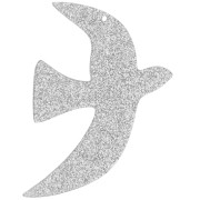 Pendentif oiseau en acrylique 49x36 mm exclu Perles&Co - Pailleté argenté x1|raw }}