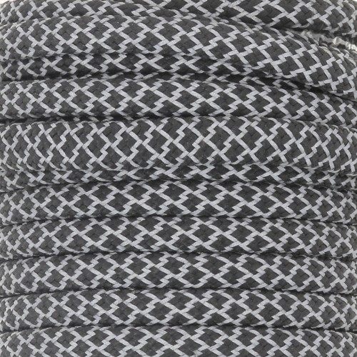 Cordon en polyester tressé 5 mm - Noir - Gris x2.8m