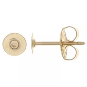 Clous d'oreilles disque 5 mm pour cabochon - Gold filled (or laminé) x50|raw }}