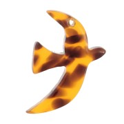 Breloque oiseau en acétate 15x10 mm exclu Perles&Co - Terrazzo Marron - Noir x1|raw }}