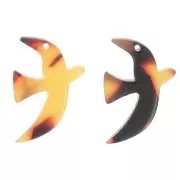 Breloque oiseau en acétate 15x10 mm exclu Perles&Co - Ecaille de tortue - Marron