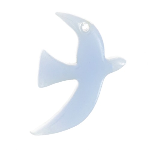 Breloque oiseau en acrylique translucide 15x10 mm exclu Perles&Co - Bleu glacier