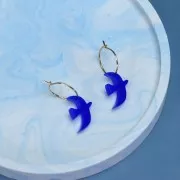 Breloque oiseau en acrylique 15x10 mm exclu Perles&Co - Kaki x1