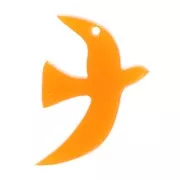 Breloque oiseau en acetate translucide 15x10 mm exclu Perles&Co - Orange x1