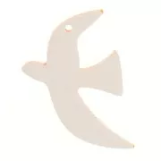 Breloque oiseau en acetate translucide 15x10 mm exclu Perles&Co - Orange x1