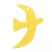 Breloque oiseau en acétate translucide 15x10 mm exclu Perles&Co - Jaune x1