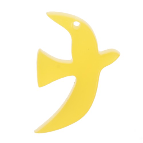 Breloque oiseau en acétate translucide 15x10 mm exclu Perles&Co - Jaune x1
