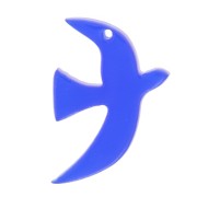 Breloque oiseau en acrylique transparente 15x10 mm exclu Perles&Co - Bleu roi x1
