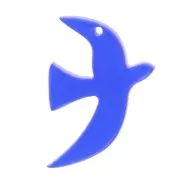 Breloque oiseau en acrylique transparente 15x10 mm exclu Perles&Co - Bleu roi x1