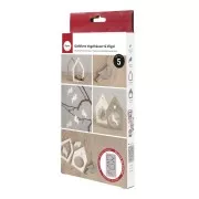 Moule en silicone 26x14.5 cm - 5 formes Nichoirs et Oiseaux - Gris x1