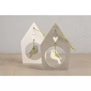 Moule en silicone 26x14.5 cm - 5 formes Nichoirs et Oiseaux - Gris x1