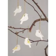 Moule en silicone 26x14.5 cm - 5 formes Nichoirs et Oiseaux - Gris x1