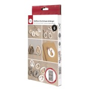 Moule en silicone 26x14.5 cm - 6 formes Oeufs et Lapin Pendentif - Gris x1