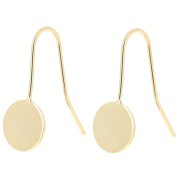 Crochets d'oreilles plateau pour cabochon fond plat 10 mm - Doré à l'or fin x2|raw }}