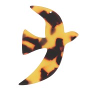 Pendentif oiseau en acétate 35x25 mm exclu Perles&Co - Ecaille de tortue Marron