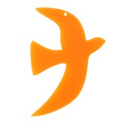 Pendentif oiseau en acetate translucide 35x25 mm exclu Perles&Co - Orange x1