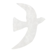 Pendentif oiseau en acrylique 35x25 mm exclu Perles&Co - Blanc nacré x1|raw }}