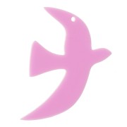 Pendentif oiseau en acétate 35x25 mm exclu Perles&Co - Rose x1