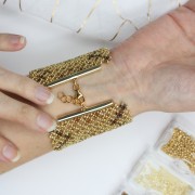 Embout pour tissage de perles rocailles & Delica Miyuki 40 mm doré à l'or fin x1