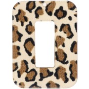 Pendentif rectangle évidé en acrylique 40x30 mm - Guépard Marron - Noir x1|raw }}