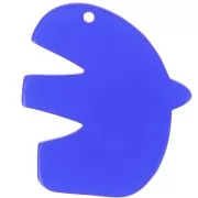 Pendentif oiseau en acrylique transparent 30x26 mm - Bleu roi x1