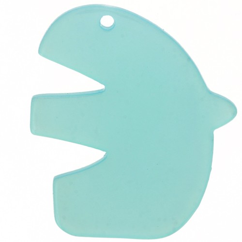 Pendentif oiseau en acrylique transparent 30x26 mm - Vert d'eau x1