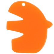 Pendentif oiseau en acétate translucide 30x26 mm - Orange x1|raw }}